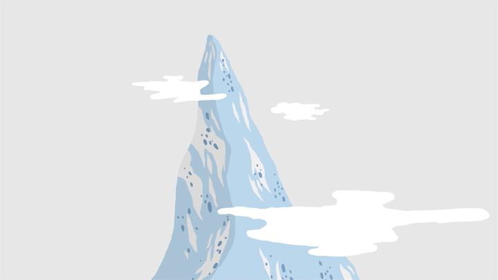 image de la montagne du film d'animation LE SOMMET BLEU
